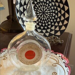 GUERLAIN Vintage large Clear Glass Shalimar Eau de Cologne Bottle Paris
